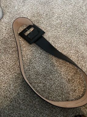 NWOT Doncaster Black snake print leather belt size large